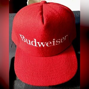 RARE RED WOOL VINTAGE BUDWEISER CAP from the mid to late 1990’s.